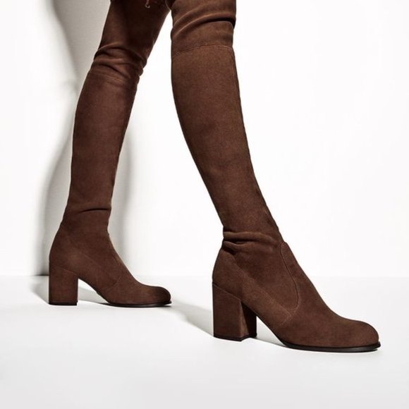 Stuart Weitzman Over the Knee Boots - Size 39.5 - "Tieland" - Walnut Brown - Picture 3 of 5